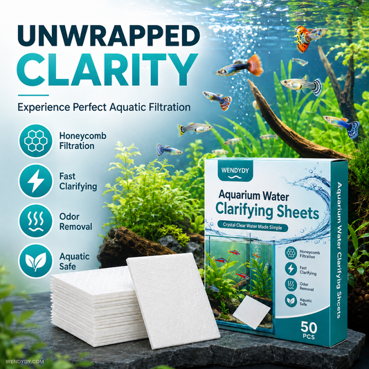 AQUARIUM CLARIFYING SHEETS - Crystal Clear Water in 24 Hours, Removes Odors and Impurities, Safe for All Fish and Plants