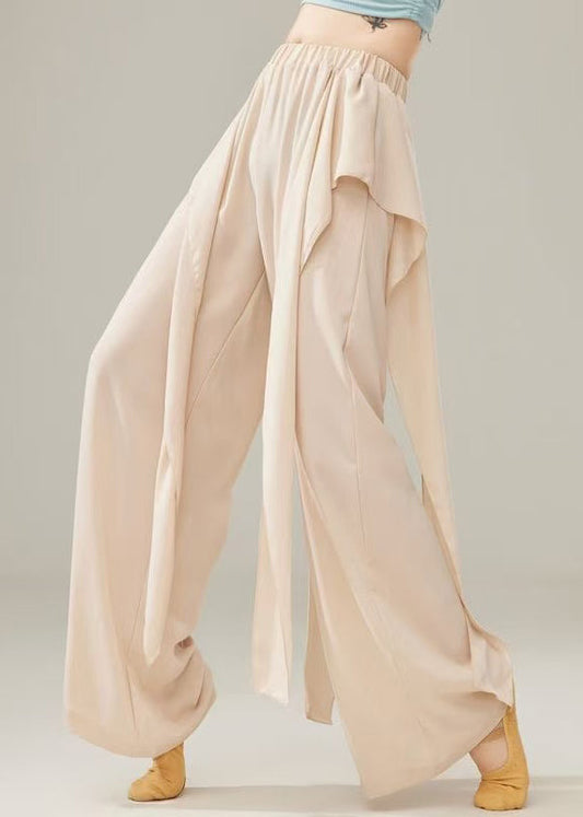 Beige Draping Cotton Dance Pants