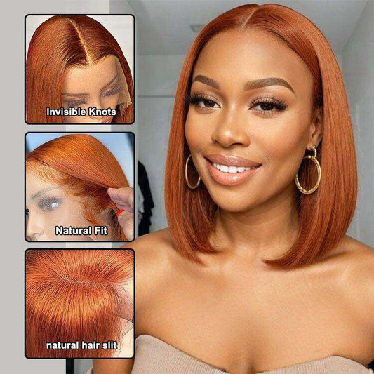 13x4 Lace Orange Ginger Bob Wig