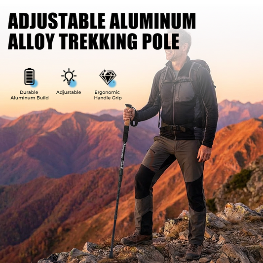 Adjustable Aluminum Alloy Trekking Pole | , Shock-Absorbing, Lightweight