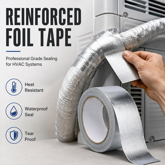 Reinforced Aluminum Foil Tape | Glass Fiber Mesh with Adhesive | Ideal for AC Pipes, Roof Sealing & HVAC Insulation